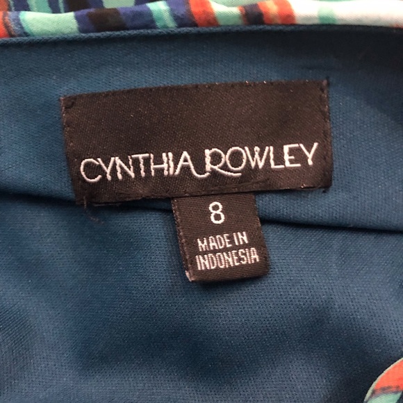 Cynthia Rowley Diamond Chevron Patterned Blue 8 - Picture 6 of 7